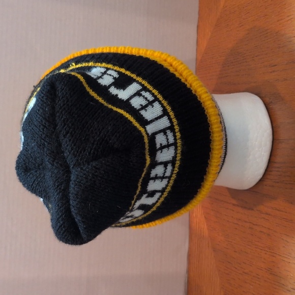 No Brand NFL Pittsburgh Steelers Knit Ski Cap Black/Gold Cuffed Adult One Size - Picture 3 of 6